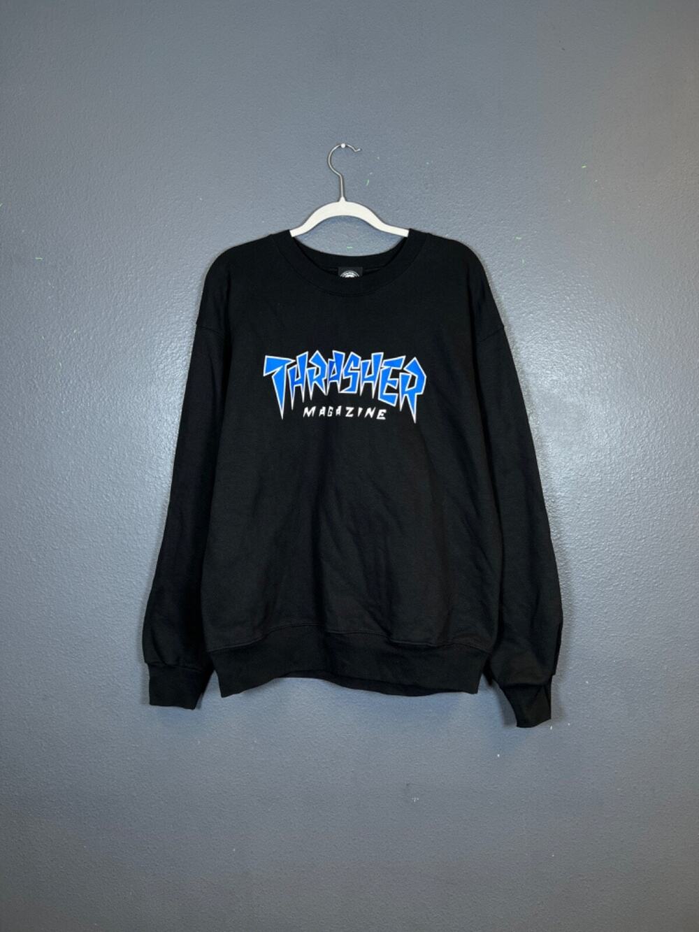 Thrasher M men's Jagged Logo Black Crewneck Sweatshirt Adult hoodie unisex